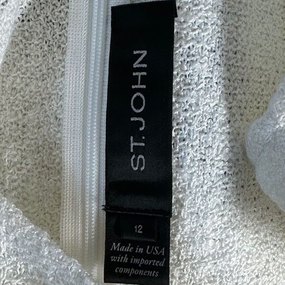 St. John Wool Blend Short Sleeve Color Block Sheath Dress Sz 12 - Picture 5 of 6